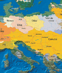 Einzugsgebiete der Flüsse in Europa - zum Vergrößern anklicken